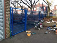 Blue Steel Metal Fence and Gate Primary School